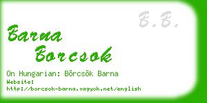 barna borcsok business card
